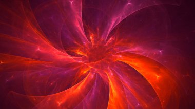 Soyut fraktal ışık arkaplanı 3 boyutlu oluşturuluyor