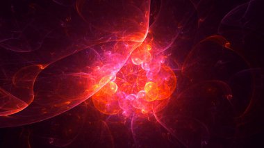 Soyut fraktal ışık arkaplanı 3 boyutlu oluşturuluyor