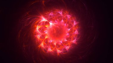 Soyut fraktal ışık arkaplanı 3 boyutlu oluşturuluyor