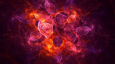Soyut fraktal ışık arkaplanı 3 boyutlu oluşturuluyor