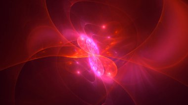 Soyut kırmızı fraktal ışık arkaplanı 3 boyutlu oluşturuluyor