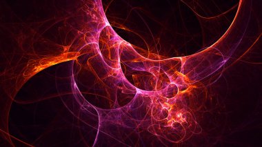 Soyut fraktal ışık arkaplanı 3 boyutlu oluşturuluyor