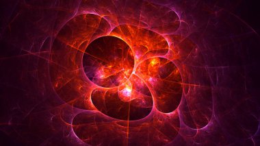 Soyut fraktal ışık arkaplanı 3 boyutlu oluşturuluyor