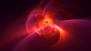 Soyut fraktal ışık arkaplanı 3 boyutlu oluşturuluyor