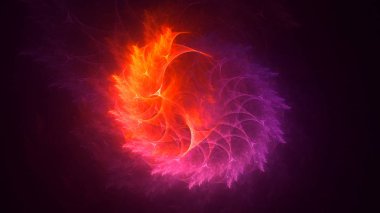 Soyut fraktal ışık arkaplanı 3 boyutlu oluşturuluyor