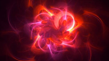 Soyut fraktal ışık arkaplanı 3 boyutlu oluşturuluyor