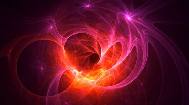 Soyut fraktal ışık arkaplanı 3 boyutlu oluşturuluyor