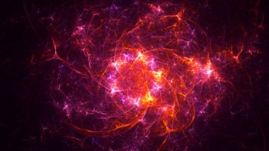 Soyut fraktal ışık arkaplanı 3 boyutlu oluşturuluyor