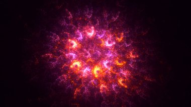 Soyut fraktal ışık arkaplanı 3 boyutlu oluşturuluyor