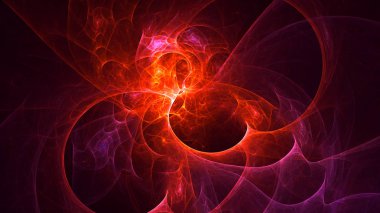 Soyut fraktal ışık arkaplanı 3 boyutlu oluşturuluyor