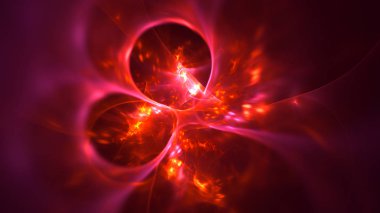 Soyut fraktal ışık arkaplanı 3 boyutlu oluşturuluyor