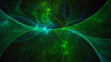 Soyut fraktal ışık arkaplanı 3 boyutlu oluşturuluyor