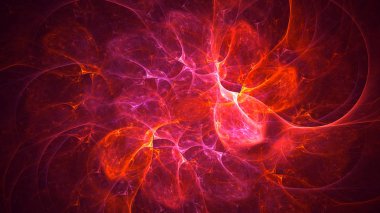 Soyut fraktal ışık arkaplanı 3 boyutlu oluşturuluyor