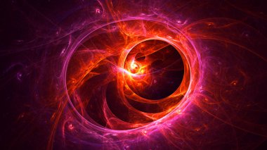 Soyut fraktal ışık arkaplanı 3 boyutlu oluşturuluyor