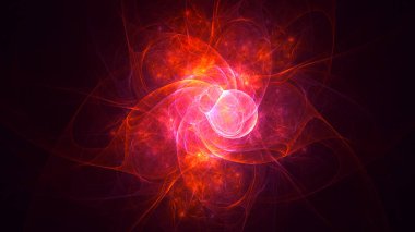 Soyut fraktal ışık arkaplanı 3 boyutlu oluşturuluyor