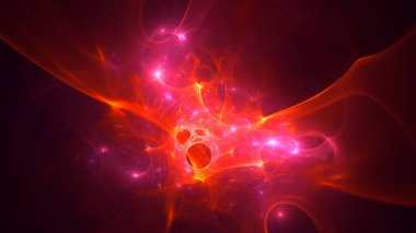 Soyut fraktal ışık arkaplanı 3 boyutlu oluşturuluyor