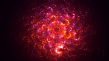 Soyut fraktal ışık arkaplanı 3 boyutlu oluşturuluyor