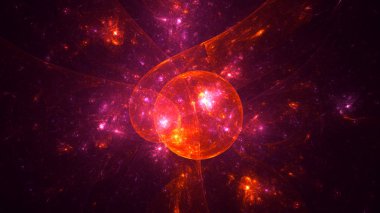 Soyut fraktal ışık arkaplanı 3 boyutlu oluşturuluyor