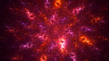 Soyut fraktal ışık arkaplanı 3 boyutlu oluşturuluyor