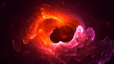 Soyut fraktal ışık arkaplanı 3 boyutlu oluşturuluyor