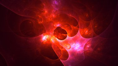 Soyut fraktal ışık arkaplanı 3 boyutlu oluşturuluyor