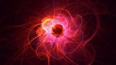 Soyut fraktal ışık arkaplanı 3 boyutlu oluşturuluyor