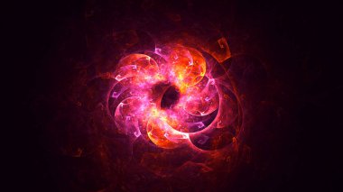 Soyut fraktal ışık arkaplanı 3 boyutlu oluşturuluyor