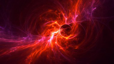 Soyut fraktal ışık arkaplanı 3 boyutlu oluşturuluyor