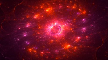 Soyut fraktal ışık arkaplanı 3 boyutlu oluşturuluyor