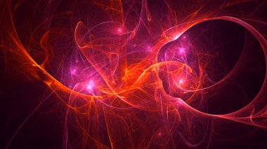 Soyut fraktal ışık arkaplanı 3 boyutlu oluşturuluyor