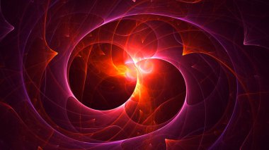Soyut fraktal ışık arkaplanı 3 boyutlu oluşturuluyor