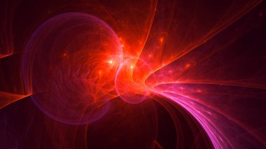 Soyut fraktal ışık arkaplanı 3 boyutlu oluşturuluyor