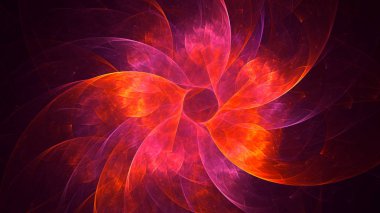 Soyut fraktal ışık arkaplanı 3 boyutlu oluşturuluyor
