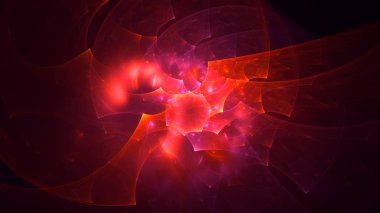 Soyut fraktal ışık arkaplanı 3 boyutlu oluşturuluyor