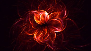 Soyut fraktal ışık arkaplanı 3 boyutlu oluşturuluyor