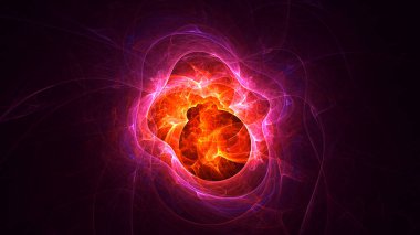 Soyut fraktal ışık arkaplanı 3 boyutlu oluşturuluyor