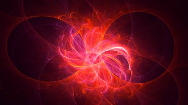 Soyut fraktal ışık arkaplanı 3 boyutlu oluşturuluyor