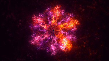 Soyut fraktal ışık arkaplanı 3 boyutlu oluşturuluyor