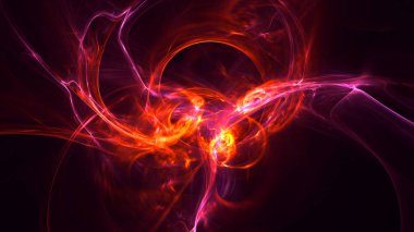 Soyut fraktal ışık arkaplanı 3 boyutlu oluşturuluyor