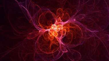 Soyut fraktal ışık arkaplanı 3 boyutlu oluşturuluyor