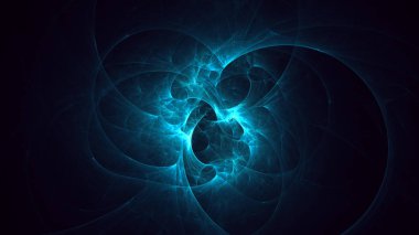 Soyut fraktal ışık arkaplanı 3 boyutlu oluşturuluyor