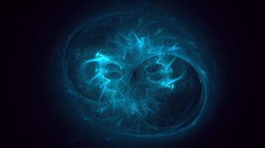 Soyut fraktal ışık arkaplanı 3 boyutlu oluşturuluyor