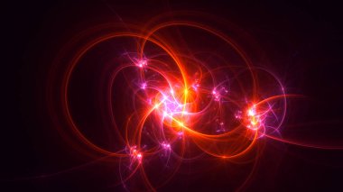 Soyut fraktal ışık arkaplanı 3 boyutlu oluşturuluyor