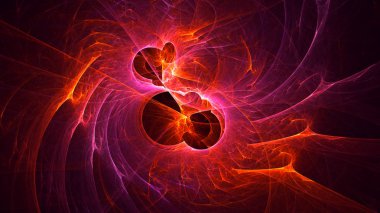 Soyut fraktal ışık arkaplanı 3 boyutlu oluşturuluyor