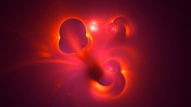 Soyut fraktal ışık arkaplanı 3 boyutlu oluşturuluyor