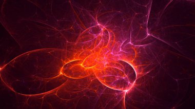 Soyut fraktal ışık arkaplanı 3 boyutlu oluşturuluyor