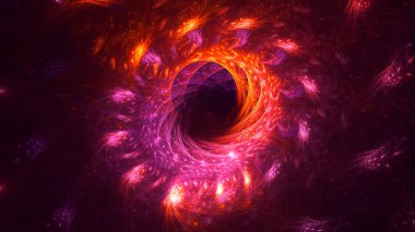 Soyut fraktal ışık arkaplanı 3 boyutlu oluşturuluyor