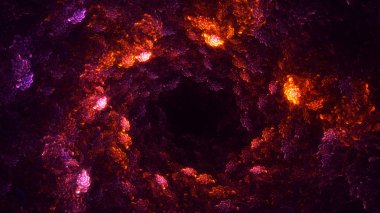 Soyut fraktal ışık arkaplanı 3 boyutlu oluşturuluyor