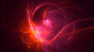 Soyut fraktal ışık arkaplanı 3 boyutlu oluşturuluyor