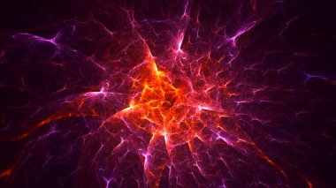 Soyut fraktal ışık arkaplanı 3 boyutlu oluşturuluyor